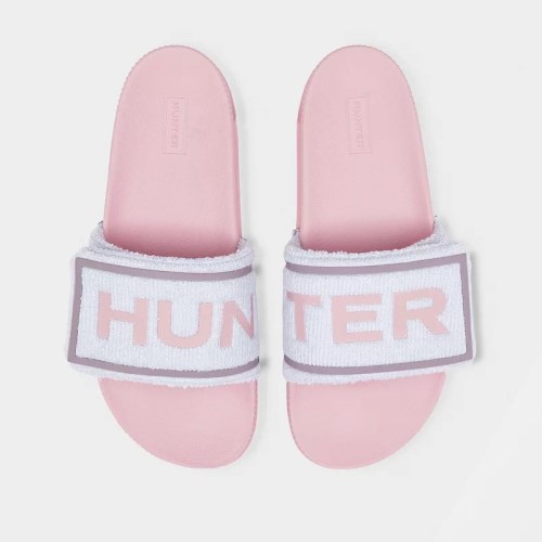 Hunter Original Terry Towelling Logo Adjustable Slides (X160A) Ireland